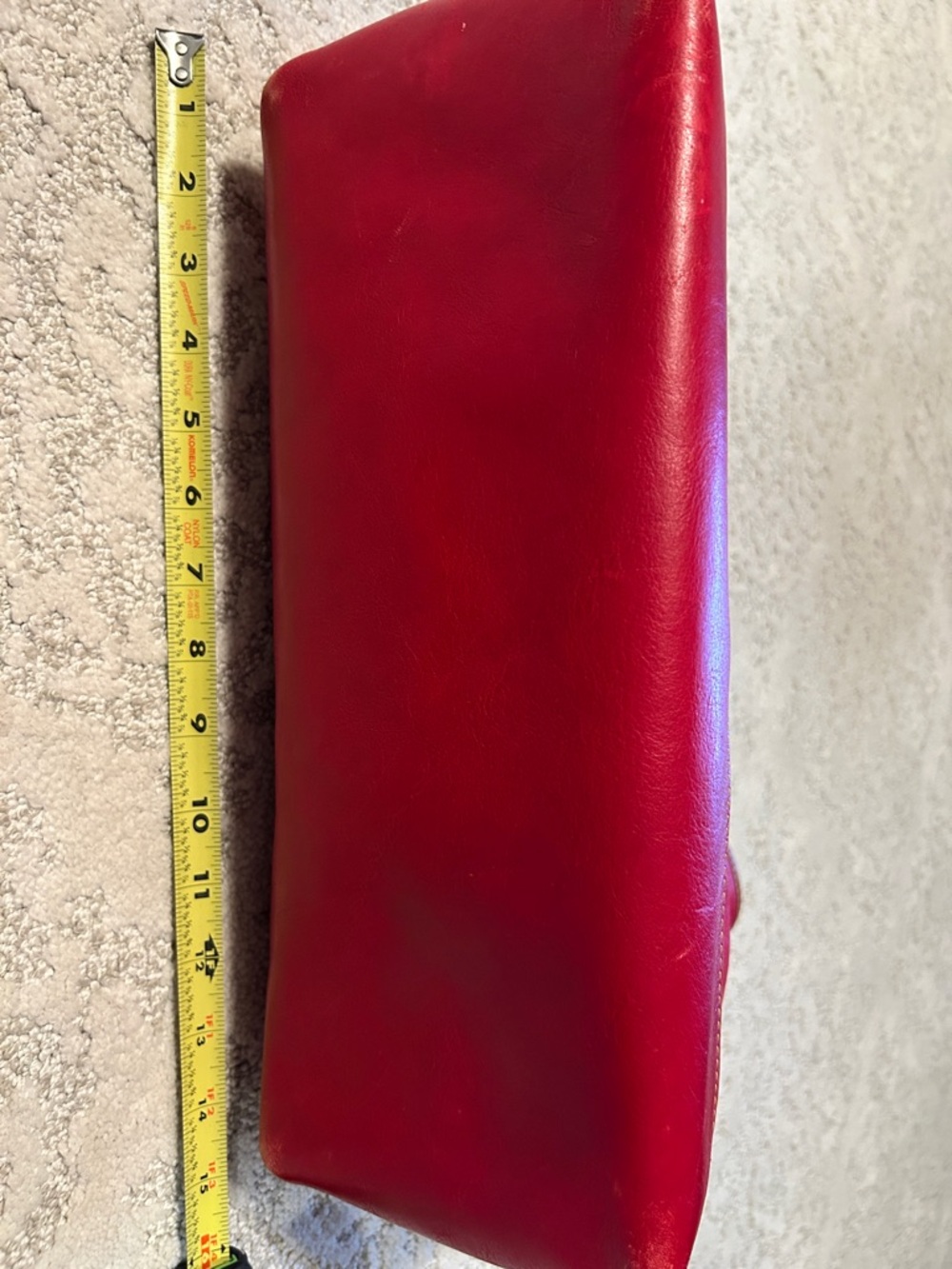 Dooney & Bourke Red Leather Shoulder Bag with Brown Trim - Picture 6 of 8